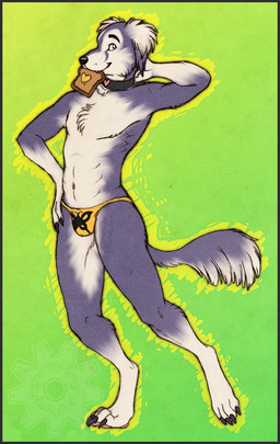 anthro biped bread claws clothed clothing collar feet food front_view fur gloves_(marking) gradient_background hand_behind_head heart_symbol hindpaw leg_markings looking_at_viewer male markings muscular muscular_anthro muscular_male paws purple_body purple_fur simple_background socks_(marking) solo standing tail thong toast toe_claws topless underwear white_body white_fur zenithfoxie krill_(character) arthropod butterfly canid canine canis domestic_dog hunting_dog insect lepidopteran mammal saluki sighthound 2011