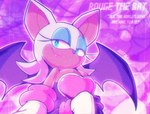 anthro armwear breasts brown_body brown_skin clothing elbow_gloves eyeshadow female fur gloves handwear makeup narrowed_eyes smile solo text white_body white_fur wings just_icy sega sonic_the_hedgehog_(series) rouge_the_bat bat mammal english_text hi_res signature