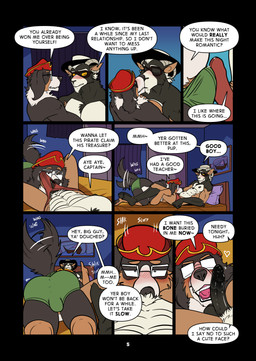 anthro balls blush clothing dialogue dialogue_box fellatio foreskin frottage frottage_through_clothing genitals good_boy hat headgear headwear humanoid_genitalia humanoid_penis kissing male male/male nipples oral penile penis penises_touching pubes sex speech_bubble tail tail_motion tailwag text underwear thekinkybear logan_bern_(thekbear) oswald_eastwood_(thekbear) bernese_mountain_dog bovid canid canine canis caprine domestic_dog goat mammal molosser mountain_dog swiss_mountain_dog absurd_res comic english_text hi_res