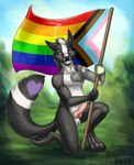 4_toes 5_fingers animal_genitalia animal_penis anthro balls biped black_pawpads canine_genitalia canine_penis claws cybernetics erection feet finger_claws fingers flag flag_(object) genitals holding_flag holding_object knot lgbt_pride machine male metal pawpads paws penis pose pride_color_flag pride_colors progress_pride_colors proud rainbow_pride_colors text toe_claws toes brushfire lgbt_pride_month canid canine cyborg fox mammal 2023 artist_name lol_comments pinup