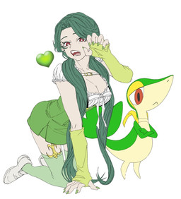 :< all_fours ambiguous_feral ambiguous_gender arms_bent armwear belt belt_buckle big_breasts big_eyes biped bipedal_feral breasts brown_eyes buckle cleavage clothed clothed_female clothed_human clothing colored_fingernails colored_nails crossed_arms dress duo elbow_gloves eyebrows eyelashes featureless_feet feet female female_human feral fingerless_gloves fingernails footwear fully_clothed fully_clothed_female fully_clothed_human gloves green_body green_clothing green_dress green_eyebrows green_fingernails green_hair green_legwear green_nails green_skin green_thigh_highs hair half-closed_eyes handwear heart_symbol leaf leaf_tail legwear light_body light_skin long_hair looking_at_viewer mouth_closed multicolored_body multicolored_skin nails narrowed_eyes on_ground open_mouth plantigrade pupils raised_arm rawr red_eyes semi-anthro shoes slit_nostrils snout tail tan_body tan_skin teeth thigh_highs tongue white_clothing white_footwear white_pupils white_sclera white_shoes yellow_body yellow_skin pp_7762 nintendo pokemon generation_5_pokemon human mammal pokemon_(species) snivy 2025 description_request digital_drawing_(artwork) digital_media_(artwork) flat_colors hi_res korean_description