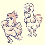 anthro breasts eyelashes eyes_closed eyeshadow female genitals makeup nipples pussy simple_background sexylinguini animal_crossing nintendo becky_(animal_crossing) blanche_(animal_crossing) avian bird chicken galliform gallus_(genus) ostrich phasianid ratite 1:1 hi_res sketch