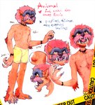 butt claws clothed clothing ear_piercing facial_hair fangs frown male mustache nipples piercing solo teeth topless underwear kanoharu muppets animal_(muppets) monster muppet