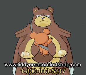ambiguous_gender anthro areola arm_tuft between_breasts big_breasts breasts brown_body brown_fur claws cotton_tail duo female fur grey_background half-closed_eyes huge_breasts larger_female markings narrowed_eyes navel nipples nude nude_anthro nude_female phone_number ring_(marking) shoulder_tuft simple_background size_difference smaller_ambiguous strapped_down tail text tuft yellow_areola yellow_body yellow_fur yellow_nipples pinnipip nintendo pokemon tiddy_bear_(product) generation_2_pokemon pokemon_(species) teddiursa ursaring english_text url