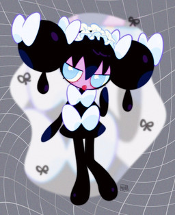 female lips maid_headdress not_furry solo white_bow takoya_de nintendo pokemon generation_5_pokemon gothorita humanoid pokemon_(species) hi_res
