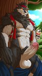 2023 9:16 abs anime_nosebleed anthro balls bear being_watched belt biceps biped blood bodily_fluids bottomwear canid canine canis clothed clothing cloud day digital_media_(artwork) dingding_(artist) dire_(fortnite) epic_games erection eyebrows foreskin fortnite fur genitals glans grey_body grey_fur group hi_res humanoid_genitalia humanoid_penis looking_at_another male male/male mammal muscular muscular_anthro muscular_male mythological_canine mythological_creature mythology navel no_underwear nosebleed open_bottomwear open_clothing open_pants pants pecs penis plant polar_bear polar_patroller pubes retracted_foreskin sharp_teeth sky smile solo_focus standing teeth tree trio ursine vein veiny_penis wendell_(fortnite) were werecanid werecanine werewolf wolf