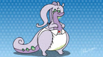 big_diaper blush bodily_fluids bottom_heavy clothing diaper female feral genital_fluids green_pupils peeing pupils purple_body simple_background slime solo standing tail unclean_diaper urine used_diaper wet_diaper wetting parumpee sound_warning mythology nintendo pokemon dragon generation_6_pokemon goodra mythological_creature mythological_scalie pokemon_(species) scalie 16:9 2d_animation animated digital_media_(artwork) short_playtime sound webm widescreen