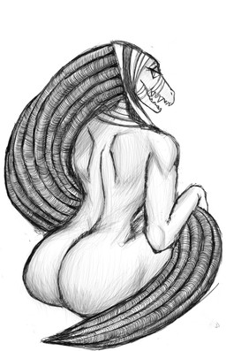 anthro bandage bedroom_eyes bent_arm big_butt braided_hair butt clothing egyptian egyptian_clothing egyptian_headdress eyelashes female hair half-closed_eyes headdress iris long_eyelashes long_hair looking_at_viewer looking_back looking_back_at_viewer mostly_nude mostly_nude_anthro mostly_nude_female narrowed_eyes neck_wraps nemes_(clothing) open_mouth open_smile pose pupils seductive sharp_teeth sitting smile smiling_at_viewer snout solo tailless teeth thick_thighs three-quarter_view wraps hlappy3 marvel marvel_cinematic_universe moon_knight_(series) ammit_(moon_knight) crocodile crocodilian reptile scalie 2025 digital_drawing_(artwork) digital_media_(artwork) greyscale hi_res monochrome pinup