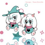 anthro blush clothing duo eyewear floppy_ears fluffy fur glasses hat headgear headwear male pawpads paws robe scarf simple_background white_body white_fur milin_goatmonsto deltarune undertale_(series) ralsei bovid caprine goat humanoid mammal 1:1 hi_res