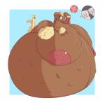 1:1 anthro areola belly big_belly big_breasts breasts brown_body brown_fur digital_media_(artwork) female fur generation_4_pokemon growth hi_res huge_belly huge_breasts hyper hyper_belly hyper_breasts hyper_pregnancy lagomorph looking_at_viewer lopunny mamalop_(trcfan) mammal navel nintendo nipples nude pokemon pokemon_(species) pregnant pregnant_anthro pregnant_female resting_on_belly simple_background smile solo story story_in_description thick_thighs tongue trcfan unborn_kicking wide_hips
