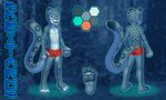 anthro biped blue_eyes clothed clothing color_swatch dipstick_ears dipstick_tail ear_markings fingerpads french_artist fur grey_body leopard_spots male markings multicolored_ears multicolored_tail open_mouth pawpads plantigrade solo spots spotted_body spotted_fur standing tail tail_markings teeth text tongue topless underwear underwear_only young young_anthro chokodonkey conditional_dnp felid feline mammal pantherine snow_leopard absurd_res character_name hi_res model_sheet