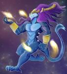 anthro blue_body blue_scales bone claws cosmic_background galaxy hair horn intergalactic_macro macro male muscular muscular_anthro muscular_male purple_hair scales skull skull_head solo space tail terra_macro daikuhiroshiama league_of_legends mythology riot_games tencent aurelion_sol_(lol) dragon mythological_creature mythological_scalie reptile scalie hi_res