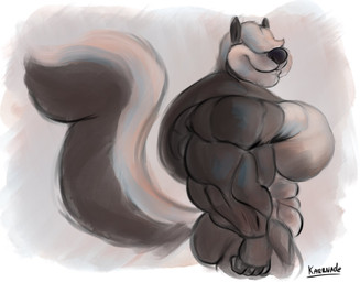 5_fingers abs anthro anthrofied barazoku biceps big_muscles big_pecs biped black_body black_ears black_fur black_nose butt closed_smile countershade_face countershade_fur countershade_torso countershading covered_eyes deltoids fingers forearm_muscles fur hair hair_over_eyes huge_muscles huge_pecs humanoid_hands hyper hyper_muscles male male_anthro manly markings mouth_closed multicolored_body multicolored_fur muscular muscular_anthro muscular_arms muscular_male nude nude_anthro nude_male pecs quads side_view simple_background skunk_tail smile solo standing striped_body striped_fur striped_markings striped_tail stripes tail tail_markings trapezius triceps two_tone_body two_tone_fur two_tone_tail white_body white_countershading white_fur white_hair white_stripes karrnade uniparasite looney_tunes warner_brothers pitu_le_pew mammal mephitid skunk striped_skunk digital_media_(artwork) half-length_portrait hi_res portrait shaded signature