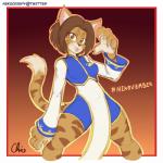 brown_eyes brown_hair clothed clothing female hair looking_at_viewer short_hair solo tongue tongue_out nekocrispy bloody_roar konami uriko felid feline mammal werecat werecreature werefelid werefeline 1:1 2017 hi_res