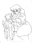 age_difference age_regression anthro belly big_breasts breasts butt clothed clothing duo female genitals hair huge_breasts male navel open_mouth overweight overweight_anthro overweight_female pussy shirt thick_thighs topwear young younger_male danellz kathy_(danellz) leonel_(danellz) felid lion mammal pantherine 2016 hi_res monochrome sketch traditional_media_(artwork) unfinished