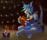 anthro bra claws clothing duo female gift holidays looking_at_another looking_at_partner micro sitting size_difference underwear kira_larsson christmas fish marine shark