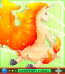 2015 anthro anthrofied conditional_dnp distracting_watermark equid female fire generation_1_pokemon genitals hair hi_res lemoncore mammal nintendo nude pokemon pokemon_(species) pokemorph pussy rapidash red_eyes solo watermark