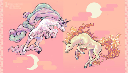ambiguous_gender cloud duo feral fire hooves horn jumping mane moon on_hind_legs pose quadruped simple_background sun senpai-tuba nintendo pokemon equid equine galarian_form galarian_rapidash generation_1_pokemon generation_8_pokemon mammal pokemon_(species) rapidash regional_form_(pokemon) 2020 digital_media_(artwork) hi_res