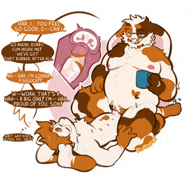 4_fingers accidental_cum_inside andromorph andromorph/male anthro belly_nipples big_clitoris blue_eyes bodily_fluids broken_condom brown_body brown_fur buckteeth calico_pattern clitoris coffee_mug condom cowgirl_position cum cum_in_uterus cum_in_vagina cum_inside digit_ring duo ear_piercing ear_ring eyewear eyewear_only fingers floppy_ears from_front_position fur genital_fluids genitals glasses glasses_only hand_on_leg hand_on_thigh heart_(marking) humanoid_genitalia humanoid_penis internal internal_vaginal intersex intersex/male jewelry looking_at_another looking_at_partner looking_pleasured lop_ears male markings mastectomy_scar nipples nude on_bottom on_top open_mouth orange_body orange_fur penetration penis piercing ring ring_piercing scar sex sexual_barrier_device speech_bubble teeth text unwanted_cum_inside uterus vaginal vaginal_penetration wearing_glasses wedding_ring white_body white_fur mutantail frederick_(robinstic) robin_(robinstic) lagomorph leporid mammal rabbit 2026 absurd_res english_text hi_res signature father_(lore) father_and_child_(lore) father_and_son_(lore) incest_(lore) parent_(lore) parent_and_child_(lore) parent_and_son_(lore) son_(lore) trans_(lore) trans_man_(lore)