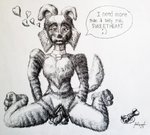 anthro big_feet bone chest_tuft clitoris collar dildo dildo_sitting dog_tail dripping_wet feet female flirting floppy_ears genitals heart_symbol masturbation misleading_thumbnail paws penetration pussy round_ears sex_toy solo spread_legs spread_pussy spreading text tuft vaginal vaginal_penetration modestwold isle_of_dogs nutmeg_(isle_of_dogs) canid canine canis domestic_dog mammal english_text