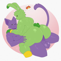 anthro balls black_sclera blush butt duo female genitals green_body image_sequence licking licking_lips male male/female nipples nude penetration penile penile_penetration penis purple_body sex tail thought_bubble tongue tongue_out afelwft mob_entertainment poppy_playtime smiling_critters catnap_(poppy_playtime) hoppy_hopscotch felid feline lagomorph leporid mammal rabbit 1:1 hi_res