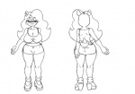 activision anthro bandicoot big_breasts big_butt breasts butt cleavage clothed clothing crash_bandicoot_(series) female huge_breasts mammal marsupial monochrome omegazuel solo tawna_bandicoot