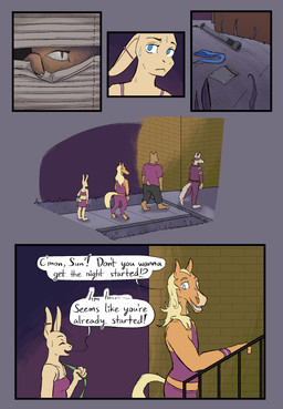 anthro bodily_fluids breasts clothed clothing drug_paraphernalia ear_piercing female fur group male nervous nervous_sweat overweight overweight_male piercing simple_background sunflower_(halcyon) sweat syringe text walker_(halcyon) lost_andsafe halcyon_(series) bores_(halcyon) rolfe_(halcyon) bear canid canine canis equid equine horse lagomorph leporid mammal rabbit wolf 2025 absurd_res comic digital_media_(artwork) english_text hi_res