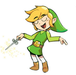 belt blonde_hair clothing eyes_closed footwear hair humanoid_pointy_ears light_body light_skin male not_furry open_mouth open_smile pointy_ears shirt simple_background smile solo topwear tunic freessso nintendo the_legend_of_zelda wind_waker toon_link humanoid hylian