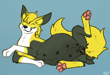 animal_genitalia animal_vulva belly big_belly black_nipples black_vulva canine_genitalia canine_vulva female female_feral feral fur genitals multi_nipple nipples pregnant pregnant_female pregnant_feral presenting quadruped simple_background smile smirk solo spread_legs spreading tail vulva conditional_dnp heliofox nintendo pokemon rachel_(devsoftpaw) boltund canid canine canis generation_8_pokemon mammal pokemon_(species) digital_media_(artwork) hi_res