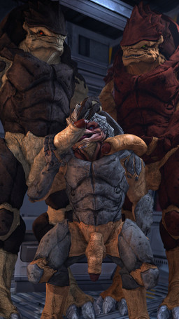4_balls balls crouching erection flaccid foreskin genitals group group_sex half-erect hand_on_head holding_penis humanoid_genitalia humanoid_penis licking male male/male multi_balls multi_genitalia nude open_mouth oral partially_retracted_foreskin penile penis penis_grab penis_lick penis_on_shoulder sex standing threesome tongue tongue_out vein veiny_penis cheap-wazoo bioware electronic_arts mass_effect grunt_(mass_effect) alien krogan 3d_(artwork) 4k 9:16 absurd_res digital_media_(artwork) hi_res source_filmmaker_(artwork)