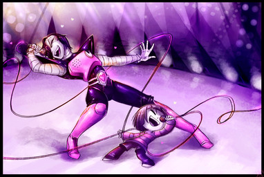 ambiguous_gender boots clothing drag_(fashion) duo electronics eyes_closed footwear glistening hair heart_symbol high_heeled_boots high_heels lights machine microphone not_furry performance shoes singing stage walkingmelonsaaa undertale undertale_(series) frisk_(undertale) mettaton mettaton_ex human humanoid mammal robot 2015 hi_res