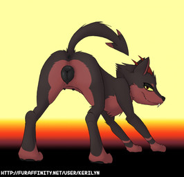 animal_genitalia animal_vulva anus butt canine_genitalia canine_vulva fangs female female_feral feral genital_focus genitals gradient_background horn looking_at_viewer looking_back plump_labia presenting presenting_anus presenting_hindquarters presenting_vulva quadruped raised_tail rear_view simple_background smile smiling_at_viewer smirk smirking_at_viewer solo spade_tail tail tail_anus teats teeth text vulva vulva_focus kerilyn mythology kerilyn_(character) canid canid_demon canine demon hellhound mammal mythological_canine mythological_creature 2021 hi_res url