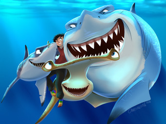 blue_body brown_body clothing countershading feral floating footwear gills grey_body group light light_beam male multicolored_clothing multicolored_footwear multicolored_socks rainbow_clothing rainbow_footwear rainbow_socks sharp_teeth smile socks sunbeam sunlight teeth tongue underwater water chainsxwsmile disney finding_nemo pixar anchor_(finding_nemo) bruce_(finding_nemo) chum_(finding_nemo) aquatic fish great_white_shark ground_shark hammerhead_shark human mackerel_shark mako_shark mammal shark white_shark 4:3