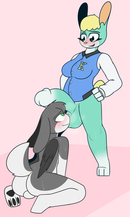 3_toes anthro anthro_on_anthro backsack ball_sniffing balls big_balls big_breasts big_butt big_penis black_body black_eyes black_feathers black_pawpads blonde_hair blue_clothing blue_shirt blue_topwear blush bottomless breasts butt clothed clothing crossgender duo erection feathered_wings feathers feet floppy_ears fur genitals glans green_balls green_body green_eyes green_fur green_penis grey_body grey_fur grey_hair gynomorph gynomorph/male hair hand_on_hip huge_balls huge_penis humanoid_genitalia humanoid_penis intersex intersex/male kneeling leg_markings looking_down looking_up male markings mtg_crossgender mti_crossgender musk nude open_mouth pawpads penis penis_on_face pink_inner_ear pink_nose shirt smile sniffing socks_(marking) toes topwear white_balls white_body white_clothing white_fur white_glans white_penis white_shirt white_topwear wings yellow_body yellow_fur mr_rottson animal_crossing nintendo rotto_(mrrottson) sasha_(animal_crossing) hare lagomorph leporid mammal rabbit digital_media_(artwork) hi_res