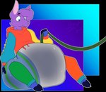 anthro blue_body blue_fur clothing diaper fur hoodie hooves hose hose_inflation inflation legwear liquid_inflation male mature_male purple_body purple_fur solo stockings topwear unclean_diaper water_inflation waterlogged_diaper larry_(ozzythegoat15) camelid llama mammal alpha_channel hi_res