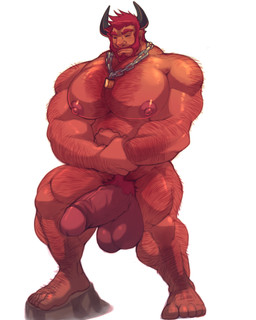 5_toes abs arm_hair balls beard big_penis black_horn body_hair chain chest_hair erection eyes_closed facial_hair feet flexing foreskin genitals hair hand_on_belly horn huge_penis humanoid_genitalia humanoid_penis leg_hair lock looking_at_viewer male male_humanoid muscular muscular_humanoid muscular_male nipples nude partially_retracted_foreskin pecs penis pubes red_hair rock simple_background smile solo standing toes vein veiny_penis white_background komboochie animal_humanoid bovid bovid_humanoid bovine bovine_humanoid cattle_humanoid humanoid mammal mammal_humanoid 4:5 hi_res
