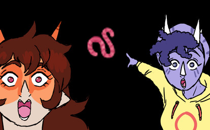 3_horns anthro brown_hair clothing duo eyelashes facial_horn female frill_(anatomy) front_view gesture hair hand_gesture hoodie horn long_hair looking_at_viewer magenta_eyes multi_horn multicolored_body multicolored_scales nose_horn orange_body orange_scales pointing purple_body purple_eyes purple_hair purple_scales scales short_hair tan_body tan_scales topwear two_tone_body two_tone_scales yellow_clothing yellow_hoodie yellow_topwear jauntyweb goodbye_volcano_high ko_op_(game_developer) two_soyjaks_pointing rosa_(gvh) trish_(gvh) aquilops ceratopsian ceratopsid chasmosaurine dinosaur marginocephalian ornithischian prehistoric_species reptile scalie triceratops worm 2024 digital_drawing_(artwork) digital_media_(artwork) meme trans_(lore) trans_woman_(lore)