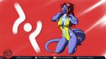 bikini breasts clothing female hair logo pose red_hair solo swimwear two-piece_swimsuit predaguy vik_(predaguy) alien 16:9 artist_logo digital_media_(artwork) hi_res pinup widescreen