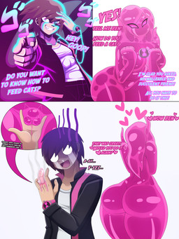 big_breasts big_butt bodily_fluids breasts butt clothed clothing duo female genitals hair humanoid_genitalia humanoid_vulva jojo_pose male male/female not_furry nude pink_body pink_eyes simple_background slime text thick_thighs vulva wide_hips japy7u7 ben_10 cartoon_network chaquetrix ben_tennyson goop_(ben_10) alien alien_humanoid goo_creature goo_humanoid humanoid polymorph_(ben_10) 3:4 absurd_res comic hi_res