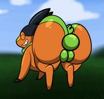 balls bouncing_butt bubble_butt bulge butt clothing detailed_bulge feral genitals grass green_clothing green_underwear happy kerchief male plant solo twerking underwear tepigfan101 nintendo pokemon axel_the_tepig fan_character generation_5_pokemon pokemon_(species) tepig 2d_animation animated frame_by_frame hi_res short_playtime