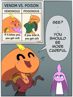 ahoge anthro big_head blush bodily_fluids breasts cleavage clothed clothing dialogue duo eyes_closed female fur grey_background hair horn lactating male open_mouth orange_body orange_scales pink_body pink_fur scales simple_background smile text yellow_horn pinkshonen brall_(pinkshonen) qper_(pinkshonen) cobra lagomorph leporid mammal rabbit reptile scalie snake comic english_text hi_res