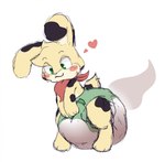 anthro blush clothing diaper feces heart_symbol male sagging_diaper scatplay soiled_diaper soiling solo unclean_diaper used_diaper boredomwithfriends ace_(boredomwithfriends) pooka hi_res