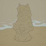 1:1 anthro big_breasts bonnieb breasts canid canine canis eyes_closed female hi_res mammal mud mud_covered nude partially_submerged quicksand solo wolf