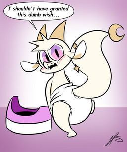 anthro clean_diaper clothed clothing diaper diaper_only looking_at_viewer potty potty_chair simple_background solo talking_to_viewer text topless wearing_diaper white_body liljdude chikn_nuggit mythology fwench_fwy_(chikn_nuggit) dragon mythological_creature mythological_scalie scalie digital_media_(artwork) english_text hi_res nonbinary_(lore)