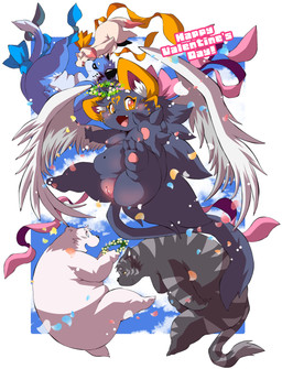 3_toes 4_fingers ambiguous_gender anthro back_tuft belly big_belly big_butt black_body black_fur black_nose black_tail blue_tail blush breasts butt chibi closed_smile detailed_background dipstick_tail feet female fingers floating front_view fur genitals grey_body grey_fur grey_tail_tip group heart_symbol holidays huge_wings inner_ear_fluff long_tail looking_at_viewer male markings medium_breasts mouth_closed multicolored_body multicolored_fur navel nipples nude open_mouth open_smile orange_eyes overweight overweight_ambiguous overweight_anthro pink_nipples pink_vulva pupils simple_background slightly_chubby slightly_chubby_anthro slightly_chubby_female slit_pupils small_tail smile snaggle_tooth striped_body striped_fur stripes tail tail_markings text thick_thighs toes tuft two_tone_body two_tone_fur two_tone_tail vulva white_body white_fur white_inner_ear_fluff white_sclera white_tail white_wings wide_hips wings chibineco valentine's_day bear domestic_cat felid feline felis hybrid mammal polar_bear ursine 2026 absurd_res colored digital_drawing_(artwork) digital_media_(artwork) english_text hi_res shaded
