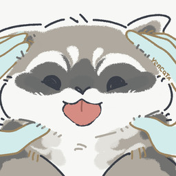 ambiguous_gender black_eyes black_nose chibi dot_eyes duo feral humanoid_hands simple_background simple_eyes solo_focus tongue tongue_out yencatx mammal procyonid raccoon 1:1 2022
