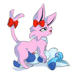 accessory animal_genitalia animal_penis bodily_fluids bow_ribbon bow_tie collar cum cum_on_plushie ear_bow ejaculation feline_genitalia feline_penis feral furgonomics genital_fluids genitals grinding humping male masturbation orgasm orgasm_face penile_spines penis plushie plushie_humping plushophilia ribbons solo tail tail_accessory tail_bow tail_ribbon godforgiveme4 nintendo pokemon fan_character gem_(gemofevan) eeveelution espeon generation_2_pokemon generation_4_pokemon glaceon pokemon_(species) 2026 hi_res