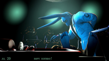 5_fingers 5_toes anthro clothed clothed_anthro clothed_female clothed_male clothing coat doctor eyewear feet female fingers fur gas_mask glasses group happy_birthday humanoid_feet lab_coat male mask plantigrade text toes topwear white_body white_fur petruz petruz_(modeler) luzhius_(petruz) hare lagomorph leporid mammal rabbit 16:9 3d_(artwork) digital_media_(artwork) english_text hi_res source_filmmaker_(artwork) widescreen