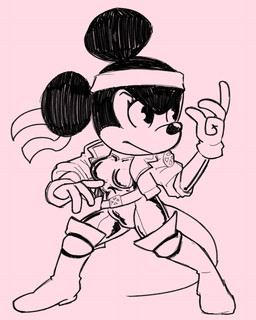 accessory anthro black_and_pink breasts clothing cosplay crossover_cosplay female headband jacket pose solo topwear mbwillie disney marvel x-men minnie_mouse rogue_(marvel) mammal mouse murid murine rodent 2025 crossover