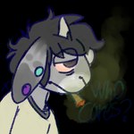 2017 akira_kimura anthro antlers clothed clothing depression digital_media_(artwork) drugs english_text fur hair horn jackalope joint lagomorph long_ears male mammal marijuana maxwtv red_sclera simple_background smoking solo text trans_(lore) trans_man_(lore)